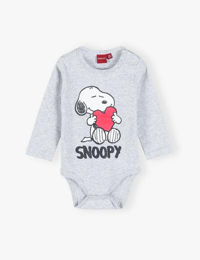 Bawełniane body niemowlęce z długim rękawem, Snoopy