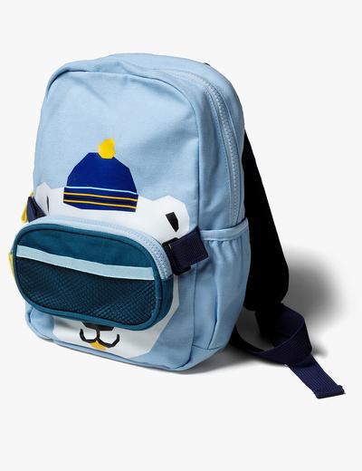 Plecak z misiem dla chłopca - niebieski