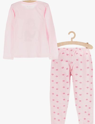 Piżama dla dziewczynki- różowa z dziewczynką z kotem