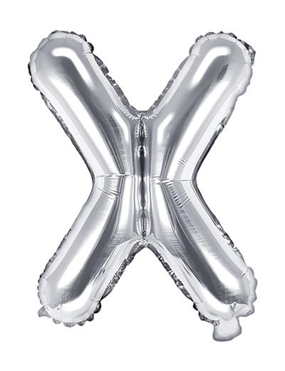 Balon foliowy Litera ''X'' 35cm - srebrny