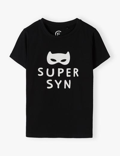 Bawełniany tshirt chłopięcy z napisem " Super syn"