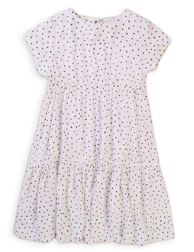 Sukienka niemowlęca z wiskozy biała w kropki