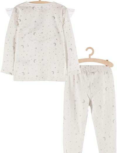 Piżamka dla dziewczynki- biała w srebrne gwiazdki