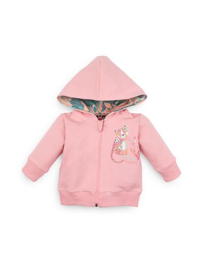 Bluza niemowlęca z bawełny organicznej dla dziewczynki  - różowa
