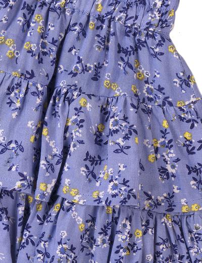 Niemowlęca spódniczka z falbankami w kwiaty- niebieska
