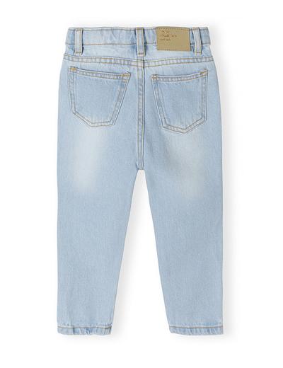 Spodnie jeansowe dziewczęce typu mom jeans - niebieskie