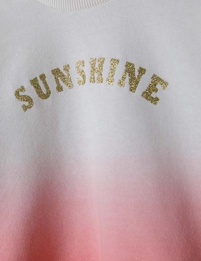 Komplet niemowlęcy biało-różowy- bluza i szorty Sunshine