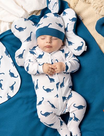 Bawełniana dziecięca poduszka/ motylek - niebieskie dinozaury