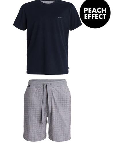 Piżama męska szorty w kratkę + t-shirt