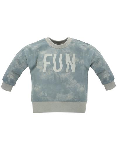 Bawełniana bluza chłopięca Fun Time - szaro - niebieska