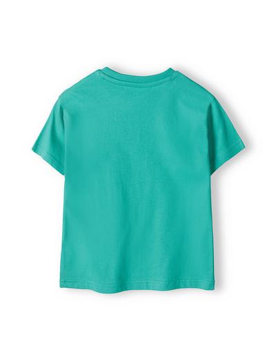 Zielona koszulka bawełniana dla niemowlaka z nadrukiem