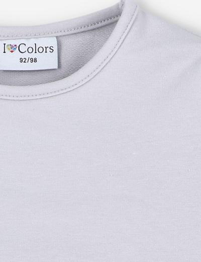 Szara bluza dresowa dziewczęca z hatem - I Love Colors