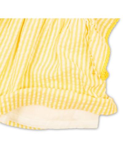 Top niemowlęcy w paseczki z ozdobnymi rękawami w żółte paseczki