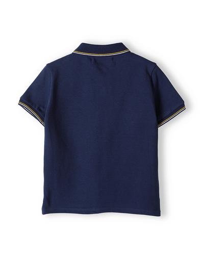 Granatowa koszulka polo dla chłopca z krótkim rękawem
