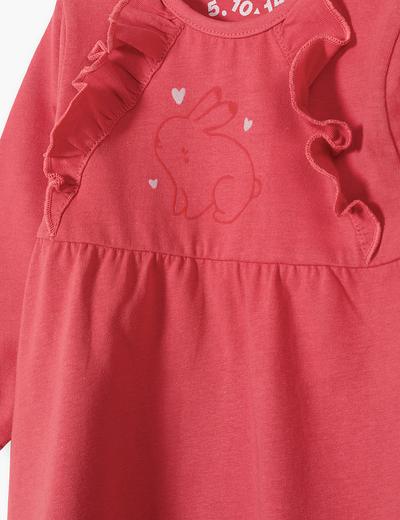 Bluzka niemowlęca dla dziewczynki z falbankami - czerwona