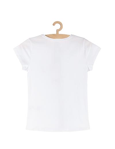 Bawełniany t-shirt dla dziewczynki- biały