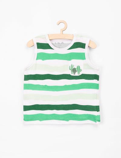 T-shirt dla niemowlaka- zielone paski i kaktusy