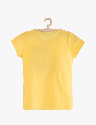 T-shirt dziewczęcy żółty z dwustronnymi cekinami