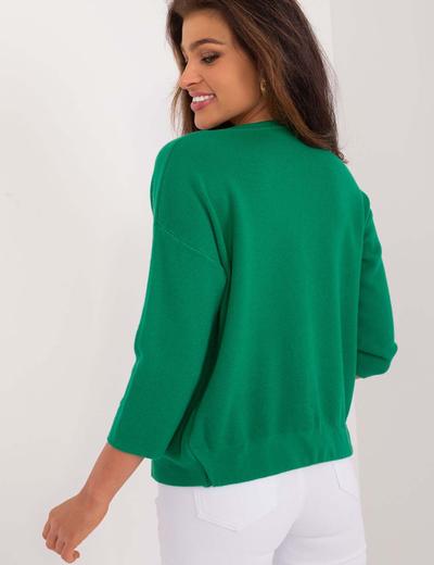 Rozpinany sweter z kieszeniami zielony