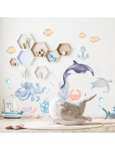 Naklejka na ścianę dla dzieci Podwodny świat morskie zwierzęta