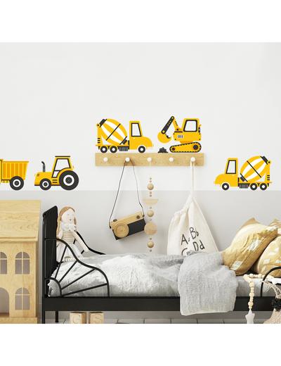 Naklejka na ścianę dla dzieci Pojazdy budowlane - żółte