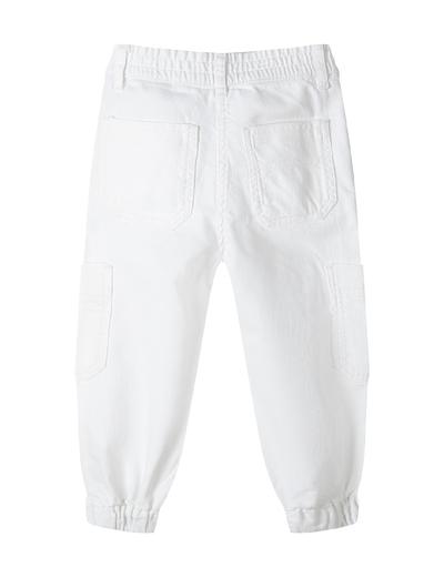 Spodnie typu bojówki z bawełny niemowlęce- białe