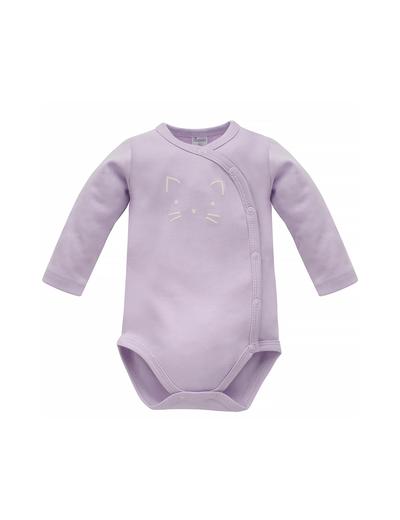 Body niemowlęce z długim rękawem fioletowe