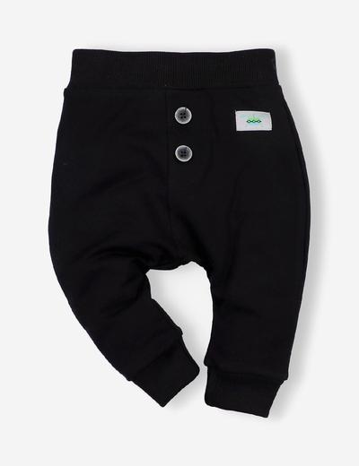 Czarne spodnie niemowlęce z bawełny organicznej dla chłopca