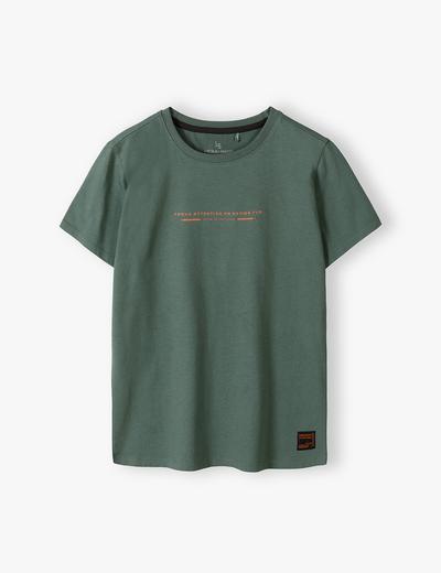 Bawełniany t-shirt dla chłopca- khaki