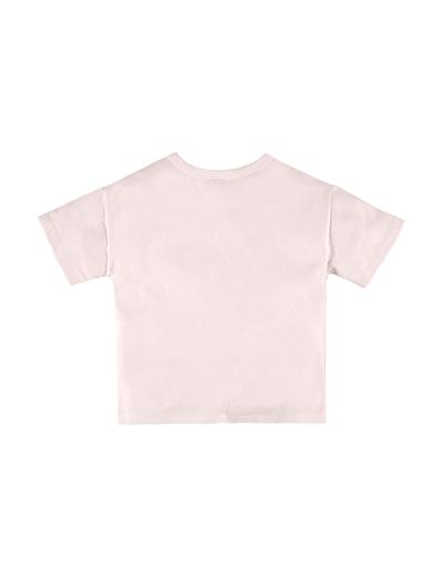 Różowy bawełniana t-shirt dziewczęcy z nadrukiem