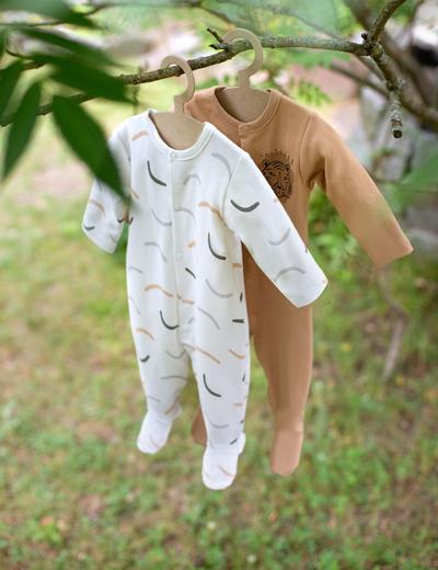 Bawełniany pajac niemowlęcy - brązowy