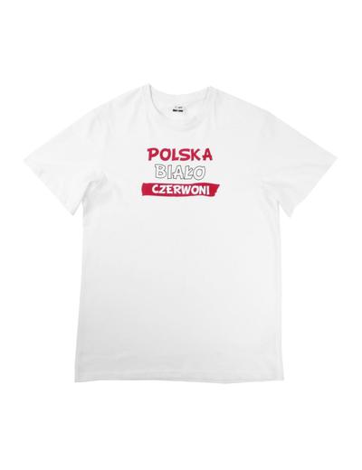 T-shirt bawełniany o regularnym kroju Polska biało - czerwoni