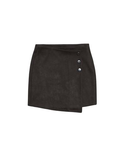 Czarna spódnica mini z guzikami