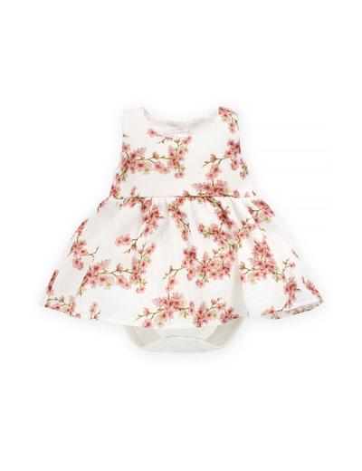 Bawełniane sukienko-body niemowlęce ecru