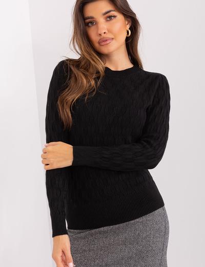 Czarny sweter damski z bawełny
