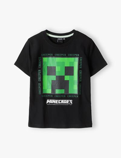 T-shirt bawełniany chłopięcy MINECRAFT czarny