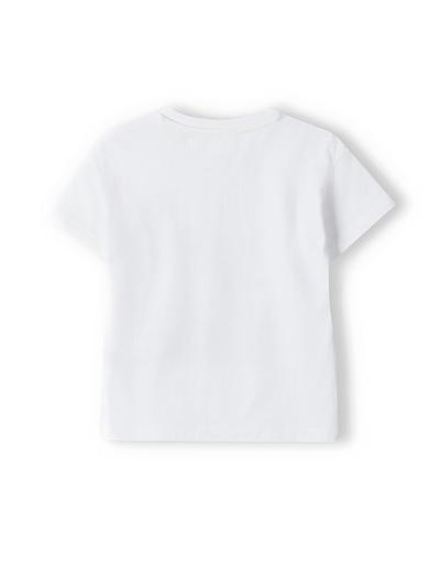 T-shirt bawełniany biały dla dziewczynki z nadrukiem