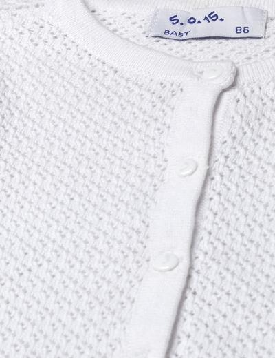 Biały elegancki rozpinany sweter niemowlęcy