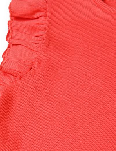 Niemowlęca bluzka z krótkim rękawem i falbanką- czerwona