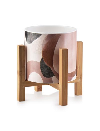 AVA Doniczka ceramiczna na drewnianym stojaku