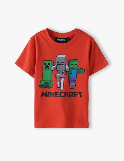 T-shirt chłopięcy Minecraft - czerwony