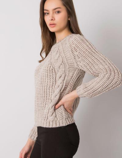 Sweter damski - beżowy
