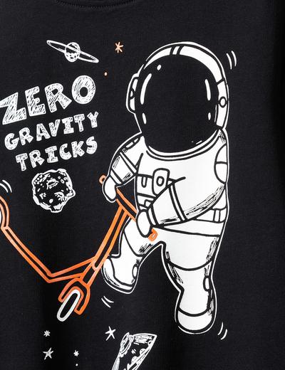 Bluza chłopięca bawełniana czarna z astronautą