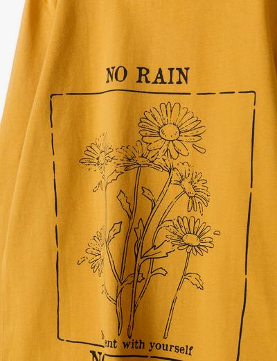 Dzianinowa bluzka dziewczęca z długim rękawem - No rain , no flowers