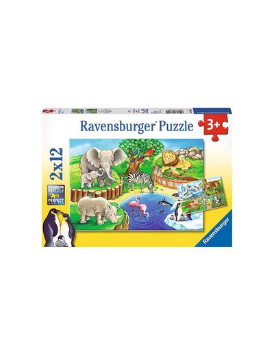 Puzzle dla dzieci 2D: Zwierzęta w zoo - 2x12 elementów wiek3+