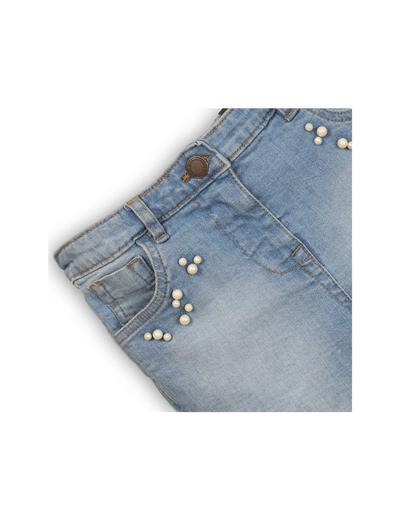 Szorty jeansowe dziewczęce z perełkami