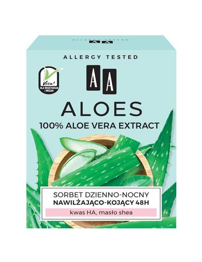 AA Aloes 100% aloe vera extract sorbet dzienno-nocny 48h nawilżająco-kojący 50 ml