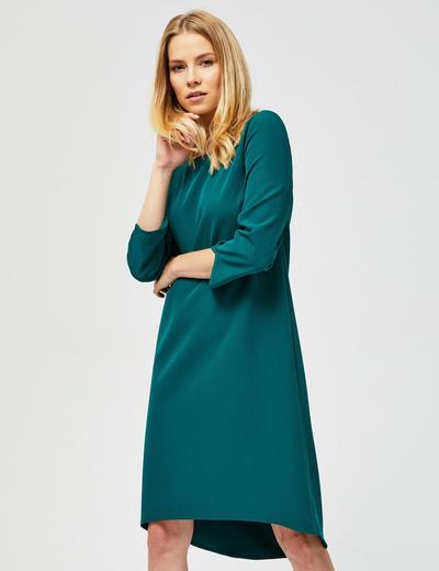 Asymetryczna sukienka damska- zielona
