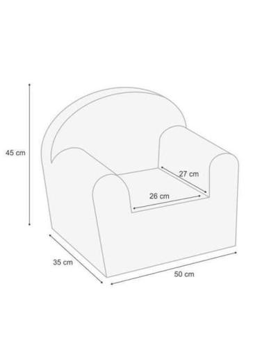 Bawełniany fotelik piankowy w kolorze musztardowym - 50x35x45 cm