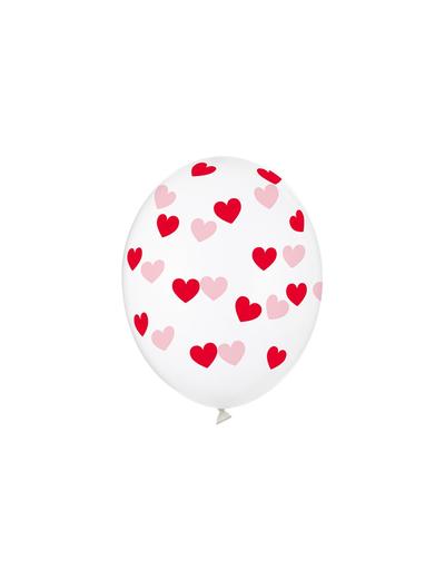 Balony 30 cm w czerwone serduszka - Crystal Clear 50 sztuk